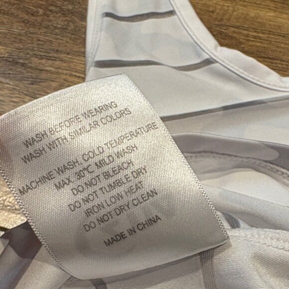 Zyia Active Havana Tank in White and gray camo and Striped Mesh - Picture 9 of 9